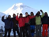 
Cook Pemba Rinjii, Porter, Guide Gyan Tamang, Jerome Ryan, Cooks Helper Pasang, Porter, Climbing Sherpa Lal Singh Tamang On French Pass 5377m With Dhaulagiri Behind
